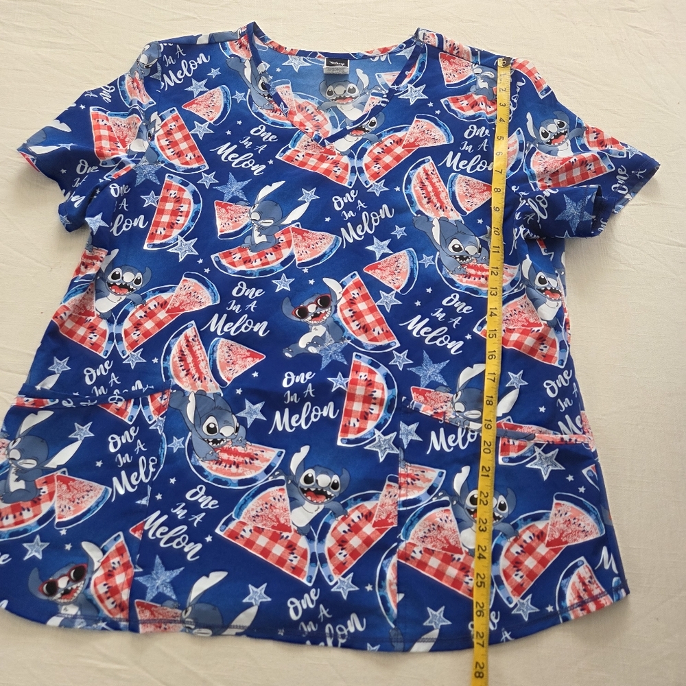 Disney Scrub Tops Bundle XL Little Mermaid Lilo & Stitch Shirts Womens Ariel - Picture 5 of 15